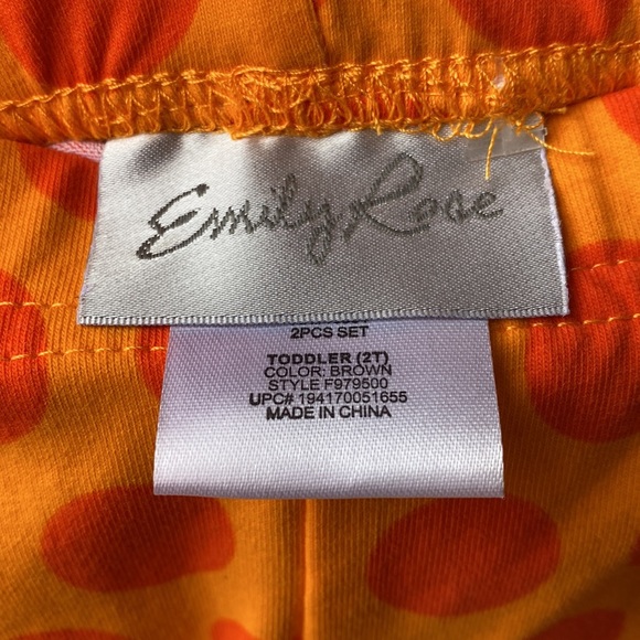 NWT Emily Rose 2 Piece Girls Thanksgiving Outfit Top-Dress and Pants - Picture 4 of 12